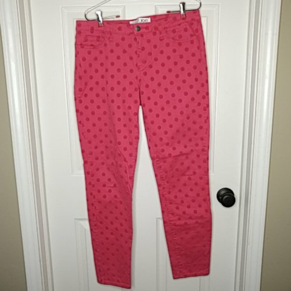 JOE FRESH Red Polka Dot Jeans Pants in a Size 10